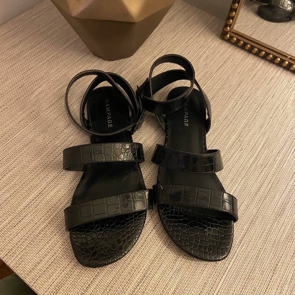 Rampage Black Minimalist Sandals